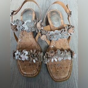 Born Floral metallic Embellished Sandals